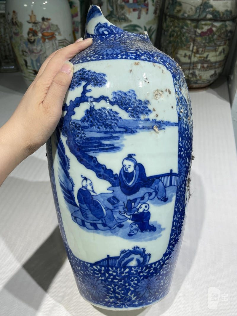 清代 青花瓷器一组七件 - 图34